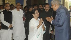 West Bengal governor Jagdeep Dhankhar on Thursday launched a scathing attack against some of the trusted lieutenants of CM Mamata Banerjee, including Chandrima Bhattacharya and Kolkata mayor Firhad Hakim.(HT PHOTO.) West Bengal governor Jagdeep Dhankhar on Thursday launched a scathing attack against some of the trusted lieutenants of CM Mamata Banerjee, including Chandrima Bhattacharya and Kolkata mayor Firhad Hakim.(HT PHOTO.)