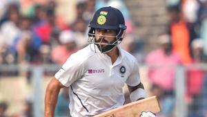 Kolkata: Indian batsman Virat Kohli runs between the wickets.(PTI) Kolkata: Indian batsman Virat Kohli runs between the wickets.(PTI)