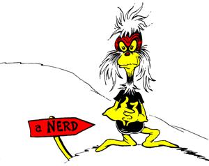 Dr Seuss mentions a nerd in his 1950 book, If I Ran the Zoo. His accompanying illustration showed a tiny, unkempt, vaguely human-looking creature with a large head and a strange expression. Dr Seuss mentions a nerd in his 1950 book, If I Ran the Zoo. His accompanying illustration showed a tiny, unkempt, vaguely human-looking creature with a large head and a strange expression.