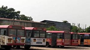 The Telangana high court on Friday upheld the decision of the state cabinet to privatise 50% of state road transport corporation (TSRTC) bus routes.(ANI Photo) The Telangana high court on Friday upheld the decision of the state cabinet to privatise 50% of state road transport corporation (TSRTC) bus routes.(ANI Photo)