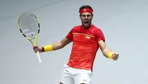 Rafael Nadal celebrates winning his doubles match with Marcel Granollers-Pujol against Argentina's Maximo Gonzalez and Leonardo Mayer.(REUTERS) Rafael Nadal celebrates winning his doubles match with Marcel Granollers-Pujol against Argentina's Maximo Gonzalez and Leonardo Mayer.(REUTERS)