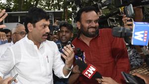 Dhananjay Munde at Y B Chavan Auditorium in Mumbai.(Hindustan Times) Dhananjay Munde at Y B Chavan Auditorium in Mumbai.(Hindustan Times)