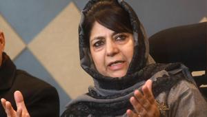 Former Jammu and Kashmir chief minister and president of the Peoples Democratic Party Mehbooba Mufti, who has been under detention since August 5.(HT Photo)