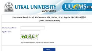 Utkal University released the result for BA, BSc and BCom 4th semester students on its official website. (Screengrab) Utkal University released the result for BA, BSc and BCom 4th semester students on its official website. (Screengrab)