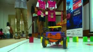 Students showing their robots at the National Roboscience contest.(ANI) Students showing their robots at the National Roboscience contest.(ANI)