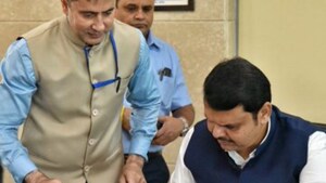 Devendra Fadnavis got busy with work in his second stint as chief minister of Maharashtra by signing his first cheque for a relief fund.(@CMOMaharashtra)