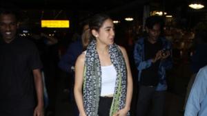 Sara Ali Khan at the Mumbai airport. Sara Ali Khan at the Mumbai airport.