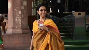 Sule’s presence at every meeting was a sharp contrast to her usual role(Vipin Kumar/HT PHOTO) Sule’s presence at every meeting was a sharp contrast to her usual role(Vipin Kumar/HT PHOTO)