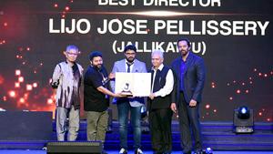 Lijo Jose Pellissery receives the Best Director for Jallikattu film, during the closing ceremony on IFFI 2019. Lijo Jose Pellissery receives the Best Director for Jallikattu film, during the closing ceremony on IFFI 2019.