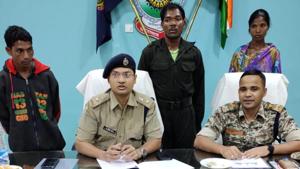 The police have recovered live rounds of AK-47, SLR and Insas rifles, switches used for triggering IED blasts, Maoist uniforms, literature and detonators from the possession of the three Maoists.(HT PHOTO.) The police have recovered live rounds of AK-47, SLR and Insas rifles, switches used for triggering IED blasts, Maoist uniforms, literature and detonators from the possession of the three Maoists.(HT PHOTO.)