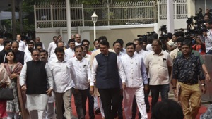 Devendra Fadnavis outside vidhan bhavan in Mumbai.. HT photo by Anshuman Poyrekar. Devendra Fadnavis outside vidhan bhavan in Mumbai.. HT photo by Anshuman Poyrekar.