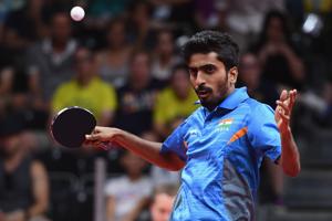 Sathiyan Gnanasekaran of during the Gold Coast 2018 Commonwealth Games at Oxenford Studios.(Getty Images)