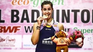 Carolina Marin clinesh top honours.(Twitter/Carolina Marin) Carolina Marin clinesh top honours.(Twitter/Carolina Marin)