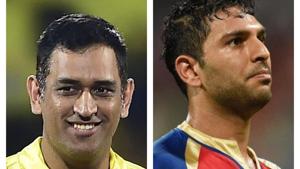 MS Dhoni, Yuvraj Singh(HT Collage) MS Dhoni, Yuvraj Singh(HT Collage)