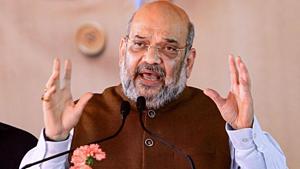 Home Minister Amit Shah on Saturday said the government and Bharatiya Janata Party strongly condemn remarks of BJP Lok Sabha member Pragya Singh Thakur on Nathuram Godse.(PTI File Photo) Home Minister Amit Shah on Saturday said the government and Bharatiya Janata Party strongly condemn remarks of BJP Lok Sabha member Pragya Singh Thakur on Nathuram Godse.(PTI File Photo)