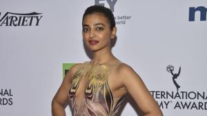 Radhika Apte arrives at the 47th International Emmy Awards gala at the Hilton Hotel.(AP)