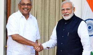 India’s outreach to Mr Rajapaksa is based on the government’s new approach of working with whoever is chosen by the people of neighbouring countries, instead of propping up favourites. Mr Rajapaksa too sent out the right message, telling the Indian leadership that the country will remain a priority for his government, and that no “third force” will be allowed to come in the way of bilateral cooperation(Mohd Zakir/HT PHOTO) India’s outreach to Mr Rajapaksa is based on the government’s new approach of working with whoever is chosen by the people of neighbouring countries, instead of propping up favourites. Mr Rajapaksa too sent out the right message, telling the Indian leadership that the country will remain a priority for his government, and that no “third force” will be allowed to come in the way of bilateral cooperation(Mohd Zakir/HT PHOTO)