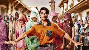 Ranveer Singh’s look from his film Jayeshbhai Jordaar. Ranveer Singh’s look from his film Jayeshbhai Jordaar.