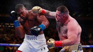 Andy Ruiz Jr with Anthony Joshua during their first fight.(Action Images via Reuters) Andy Ruiz Jr with Anthony Joshua during their first fight.(Action Images via Reuters)