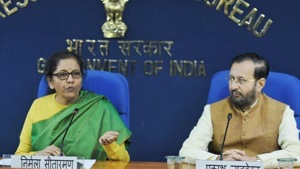 Addressing a press conference in New Delhi, Union minister Prakash Javadekar said that the ITPO will transfer 3.7 acre land on a 99-year fixed lease for the purpose.(Raj K Raj/HT Photo) Addressing a press conference in New Delhi, Union minister Prakash Javadekar said that the ITPO will transfer 3.7 acre land on a 99-year fixed lease for the purpose.(Raj K Raj/HT Photo)