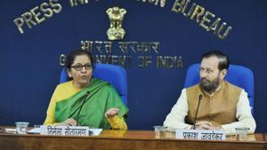 Addressing a press conference in New Delhi, Union minister Prakash Javadekar said that the ITPO will transfer 3.7 acre land on a 99-year fixed lease for the purpose.(Raj K Raj/HT Photo) Addressing a press conference in New Delhi, Union minister Prakash Javadekar said that the ITPO will transfer 3.7 acre land on a 99-year fixed lease for the purpose.(Raj K Raj/HT Photo)