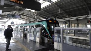 An extension corridor of Noida Metro’s Aqua Line from Sector 51 to Knowledge Park V in Greater Noida is expected to connect the densely populated areas of Gaur City and Greater Noida west (Noida Extension),(Sunil Ghosh / HT File Photo) An extension corridor of Noida Metro’s Aqua Line from Sector 51 to Knowledge Park V in Greater Noida is expected to connect the densely populated areas of Gaur City and Greater Noida west (Noida Extension),(Sunil Ghosh / HT File Photo)