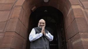 Union Home Minister Amit Shah arrives to attend the ongoing winter session of Parliament, at Parliament House, in New Delhi on Wednesday, November 27, 2019.(Burhaan Kinu/HT PHOTO) Union Home Minister Amit Shah arrives to attend the ongoing winter session of Parliament, at Parliament House, in New Delhi on Wednesday, November 27, 2019.(Burhaan Kinu/HT PHOTO)