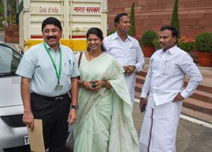 DMK’s Kanimozhi and TR Baalu led a delegation to PM Narendra Modi with 16 ‘major’ demands.(PTI Photo/File) DMK’s Kanimozhi and TR Baalu led a delegation to PM Narendra Modi with 16 ‘major’ demands.(PTI Photo/File)