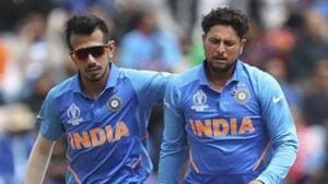 File image: India's Yuzvendra Chahal, left, pats on the back of teammate Kuldeep Yadav.(AP) File image: India's Yuzvendra Chahal, left, pats on the back of teammate Kuldeep Yadav.(AP)