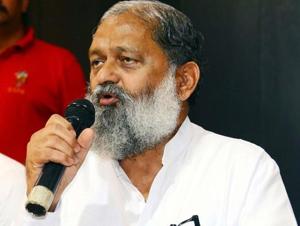 Haryana home minister Anil Vij making a point.(IANS FILE PHOTO) Haryana home minister Anil Vij making a point.(IANS FILE PHOTO)