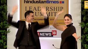 Akshay Kumar and Kareena Kapoor Khan shaking a leg at the Hindustan Times Leadership Summit. Akshay Kumar and Kareena Kapoor Khan shaking a leg at the Hindustan Times Leadership Summit.