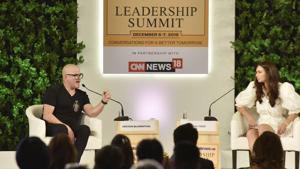 Chef Heston Blumenthal in conversation with Sarah Todd, International Celebrity Chef during the Hindustan Times Leadership Summit at Taj Palace in New Delhi.(Sanjeev Verma/HT PHOTO) Chef Heston Blumenthal in conversation with Sarah Todd, International Celebrity Chef during the Hindustan Times Leadership Summit at Taj Palace in New Delhi.(Sanjeev Verma/HT PHOTO)