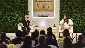 The day’s second half began with Chef Heston Blumenthal speaking to Chef Sarah Todd. Blumenthal said there is no cooking without imagination. “We eat too much food, if we were more mindful, we will eat less. Next time, you have red wine picture, someone who fills you with happiness and have a sip. Then picture someone who fills you with hate and take another sip. It tastes completely different,” said the celebrity chef. (Sanjeev Verma / HT Photo) The day’s second half began with Chef Heston Blumenthal speaking to Chef Sarah Todd. Blumenthal said there is no cooking without imagination. “We eat too much food, if we were more mindful, we will eat less. Next time, you have red wine picture, someone who fills you with happiness and have a sip. Then picture someone who fills you with hate and take another sip. It tastes completely different,” said the celebrity chef. (Sanjeev Verma / HT Photo)