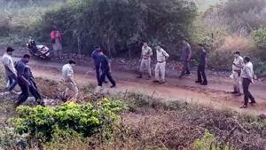 Police at the site of an alleged encounter, where four accused in the rape and murder of a veterinary doctor were shot dead, on the outskirts of Hyderabad on Friday.(Photo: PTI) Police at the site of an alleged encounter, where four accused in the rape and murder of a veterinary doctor were shot dead, on the outskirts of Hyderabad on Friday.(Photo: PTI)