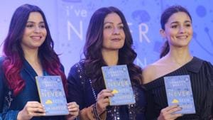 Shaheen Bhatt with her sisters Alia Bhatt and Pooja Bhatt at the launch of her book I've Never Been (un)Happier in Mumbai in early December this year.(IANS) Shaheen Bhatt with her sisters Alia Bhatt and Pooja Bhatt at the launch of her book I've Never Been (un)Happier in Mumbai in early December this year.(IANS)