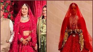 Babita got married in the gorgeous red lehenga by ace couturier Sabyasachi Mukherjee which was also seen on Priyanka Chopra Jonas when she married Nick Jonas last year.(Instagram) Babita got married in the gorgeous red lehenga by ace couturier Sabyasachi Mukherjee which was also seen on Priyanka Chopra Jonas when she married Nick Jonas last year.(Instagram)