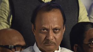 Ajit Pawar during the swearing ceremony at Shivaji Park, dadar in Mumbai on Thursday, November 28, 2019.(Anshuman Poyrekar/HT Photo) Ajit Pawar during the swearing ceremony at Shivaji Park, dadar in Mumbai on Thursday, November 28, 2019.(Anshuman Poyrekar/HT Photo)