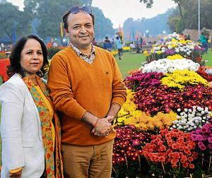 Rajni Thareja (left) and Sanjay Thareja bagged 27 prizes at the 33rd Chrysanthemum Show organised by the municipal corporation at Terraced Garden, Sector 33, Chandigarh.(Keshav Singh/HT) Rajni Thareja (left) and Sanjay Thareja bagged 27 prizes at the 33rd Chrysanthemum Show organised by the municipal corporation at Terraced Garden, Sector 33, Chandigarh.(Keshav Singh/HT)