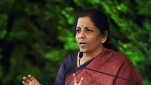 Union finance minister Nirmala Sitharaman at the HTLS Summit, Dec 7, 2019.(Ajay Aggarwal/HT PHOTO)