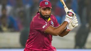 West Indies batsman Kieron Pollard plays a shot.(PTI) West Indies batsman Kieron Pollard plays a shot.(PTI)