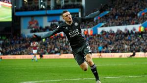 Leicester City's Jamie Vardy celebrates scoring their fourth goal.(REUTERS) Leicester City's Jamie Vardy celebrates scoring their fourth goal.(REUTERS)