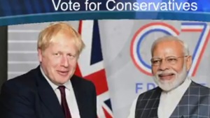Prime Minister Narendra Modi has been featuring in election campaign videos of the Conservative Party since the 2015 UK general elections.. The above is a screengrab from the latest video tweeted by Shailesh Vara, Conservative Parliamentary Candidate.(Screengrab) Prime Minister Narendra Modi has been featuring in election campaign videos of the Conservative Party since the 2015 UK general elections.. The above is a screengrab from the latest video tweeted by Shailesh Vara, Conservative Parliamentary Candidate.(Screengrab)