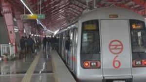 A 26-year-old woman allegedly tried to commit suicide by jumping on to the tracks at Delhi Metro’s Rohini West station on Monday morning, delaying trains on the route(HT Photo)