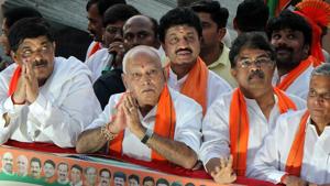 Karnataka bypolls: Chief minister Yediyurappa on Saturday said his party was confident of winning with a lead of 25,000-30,000 votes in most of the constituencies.(PTI File) Karnataka bypolls: Chief minister Yediyurappa on Saturday said his party was confident of winning with a lead of 25,000-30,000 votes in most of the constituencies.(PTI File)