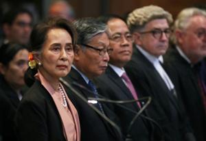 Myanmar's leader Aung San Suu Kyi attends a hearing in a case filed by Gambia against Myanmar alleging genocide against the minority Muslim Rohingya population, at the International Court of Justice (ICJ) in The Hague, Netherlands December 10, 2019.(REUTERS) Myanmar's leader Aung San Suu Kyi attends a hearing in a case filed by Gambia against Myanmar alleging genocide against the minority Muslim Rohingya population, at the International Court of Justice (ICJ) in The Hague, Netherlands December 10, 2019.(REUTERS)