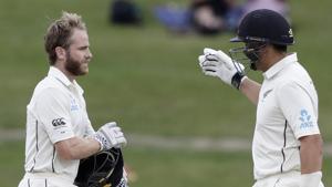 New Zealand's Kane Williamson, left, and teammate Ross Taylor(AP) New Zealand's Kane Williamson, left, and teammate Ross Taylor(AP)