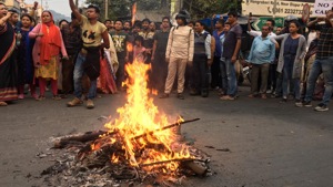 People in Assam seen protesting against the Centre’s move to bring in Citizenship (Amendment) Bill. People in Assam seen protesting against the Centre’s move to bring in Citizenship (Amendment) Bill.