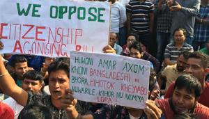 Protests in Guwahati against the Citizenship Amendment Bill during the northeast shutdown.(HT Photo) Protests in Guwahati against the Citizenship Amendment Bill during the northeast shutdown.(HT Photo)
