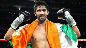File photo of Indian boxer Vijender Singh.(ANI Photo) File photo of Indian boxer Vijender Singh.(ANI Photo)