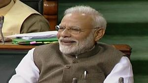 Prime Minister Narendra Modi in Lok Sabha during the Winter Session of Parliament, in New Delhi on Tuesday.(ANI photo) Prime Minister Narendra Modi in Lok Sabha during the Winter Session of Parliament, in New Delhi on Tuesday.(ANI photo)
